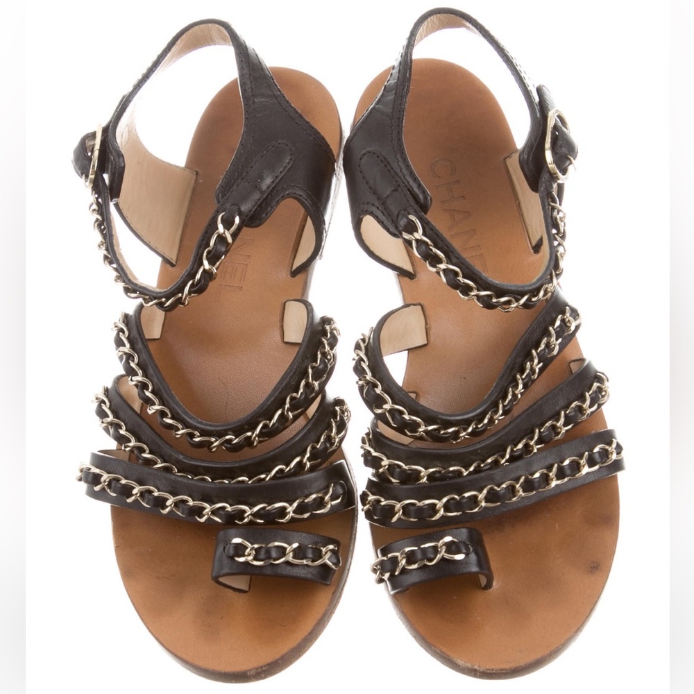 Chanel Multistrap Chain-Link Sandals